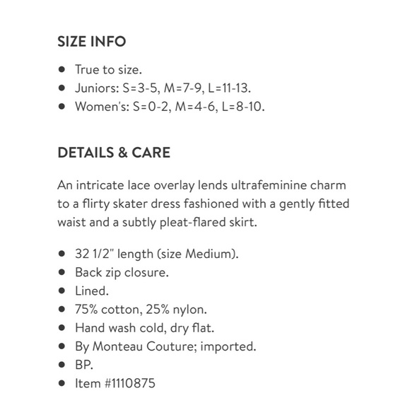 NWT Monteau Couture Lace Tank Skater Dress - Picture 4 of 14